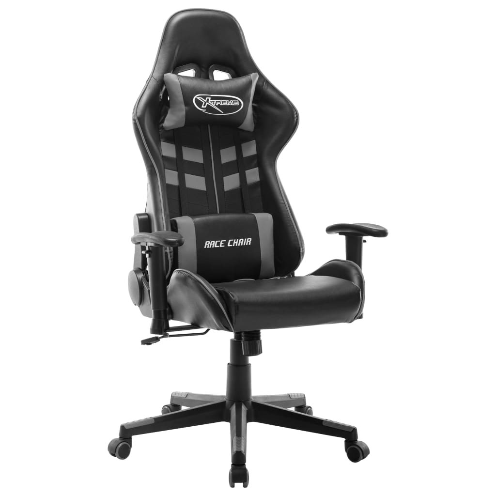 Scaun Gaming Cu Suport Picioare, Negru/Oranj, Piele Ecologică