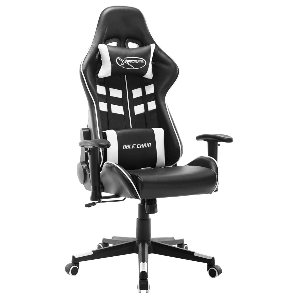 Scaun Gaming Cu Suport Picioare, Negru/Oranj, Piele Ecologică