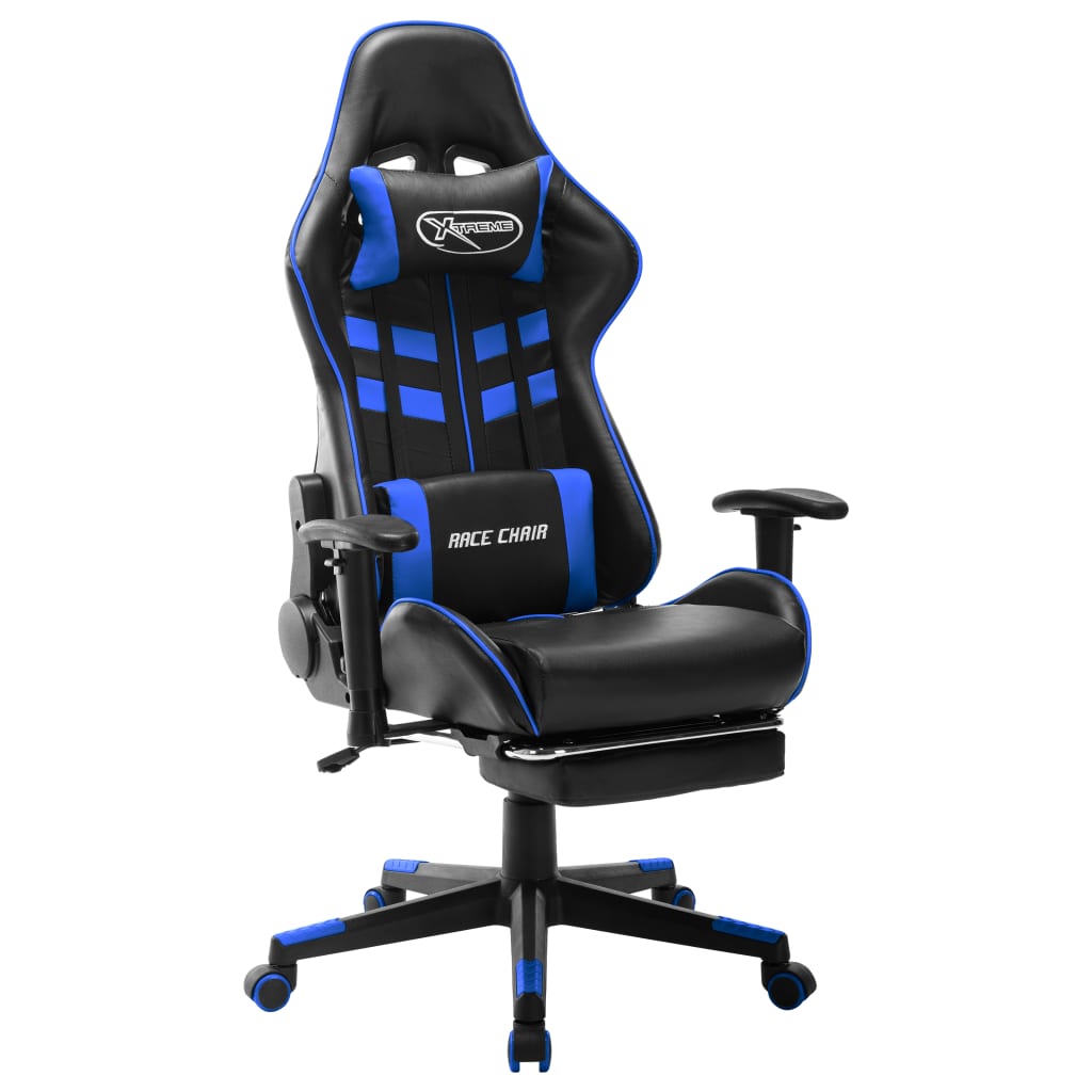 Scaun Gaming Cu Suport Picioare, Negru/Oranj, Piele Ecologică