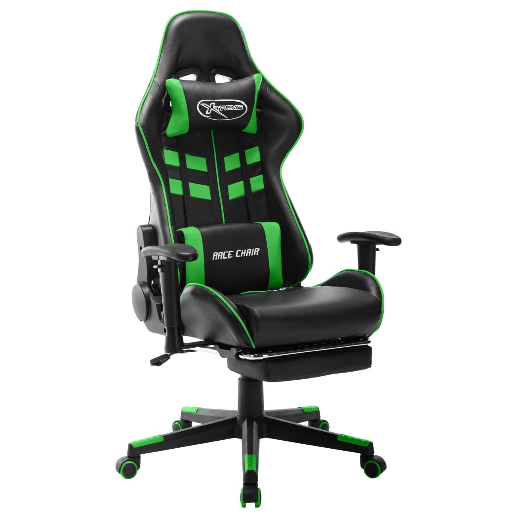 Scaun Gaming Cu Suport Picioare, Negru/Oranj, Piele Ecologică