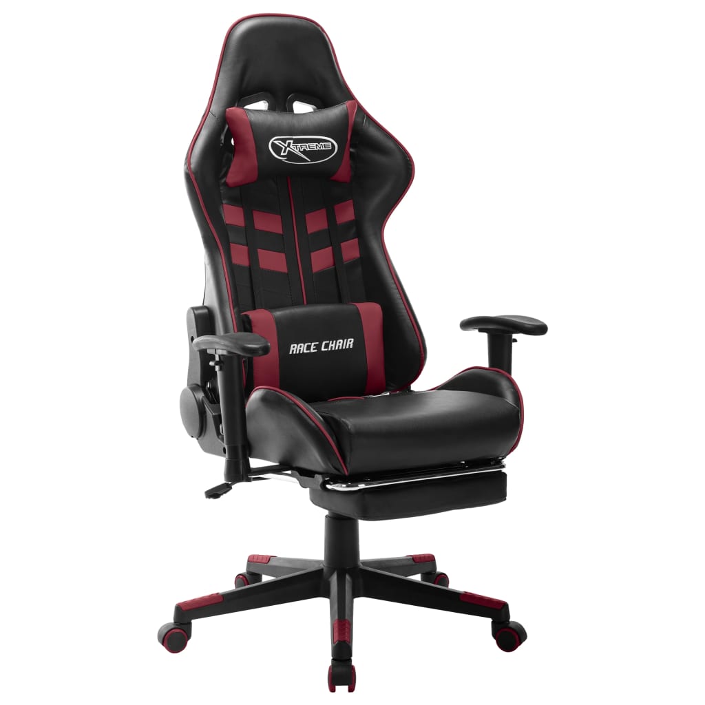 Scaun Gaming Cu Suport Picioare, Negru/Oranj, Piele Ecologică