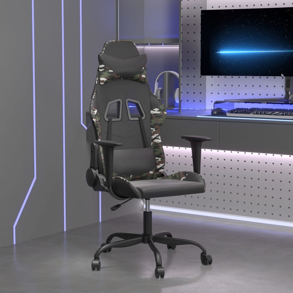 Scaun De Gaming De Masaj, , Piele Ecologică