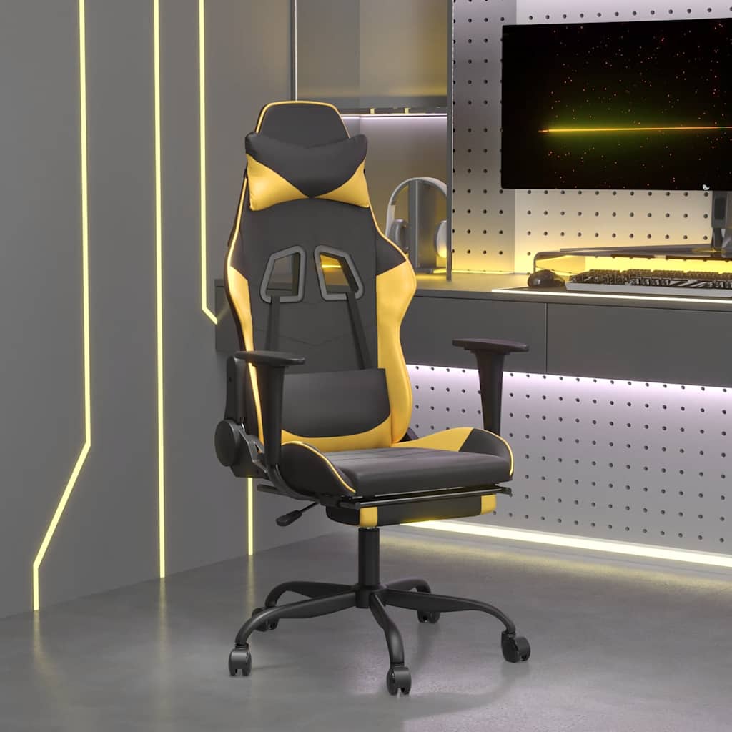 Scaun De Gaming De Masaj, , Piele Ecologică