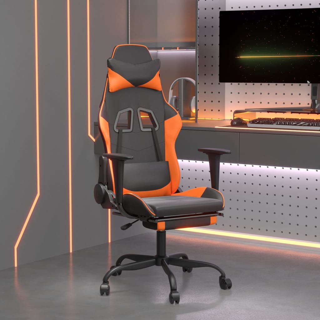 Scaun De Gaming De Masaj, , Piele Ecologică