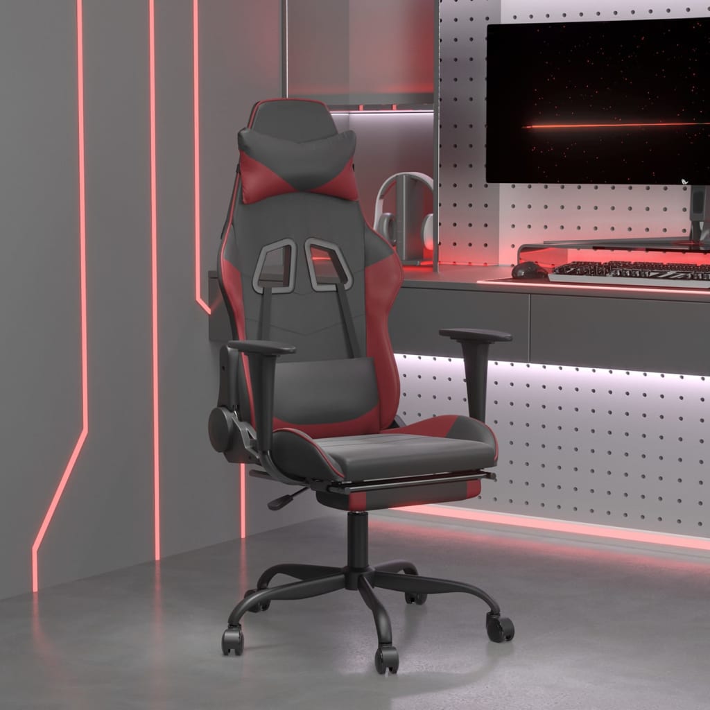Scaun De Gaming De Masaj, , Piele Ecologică