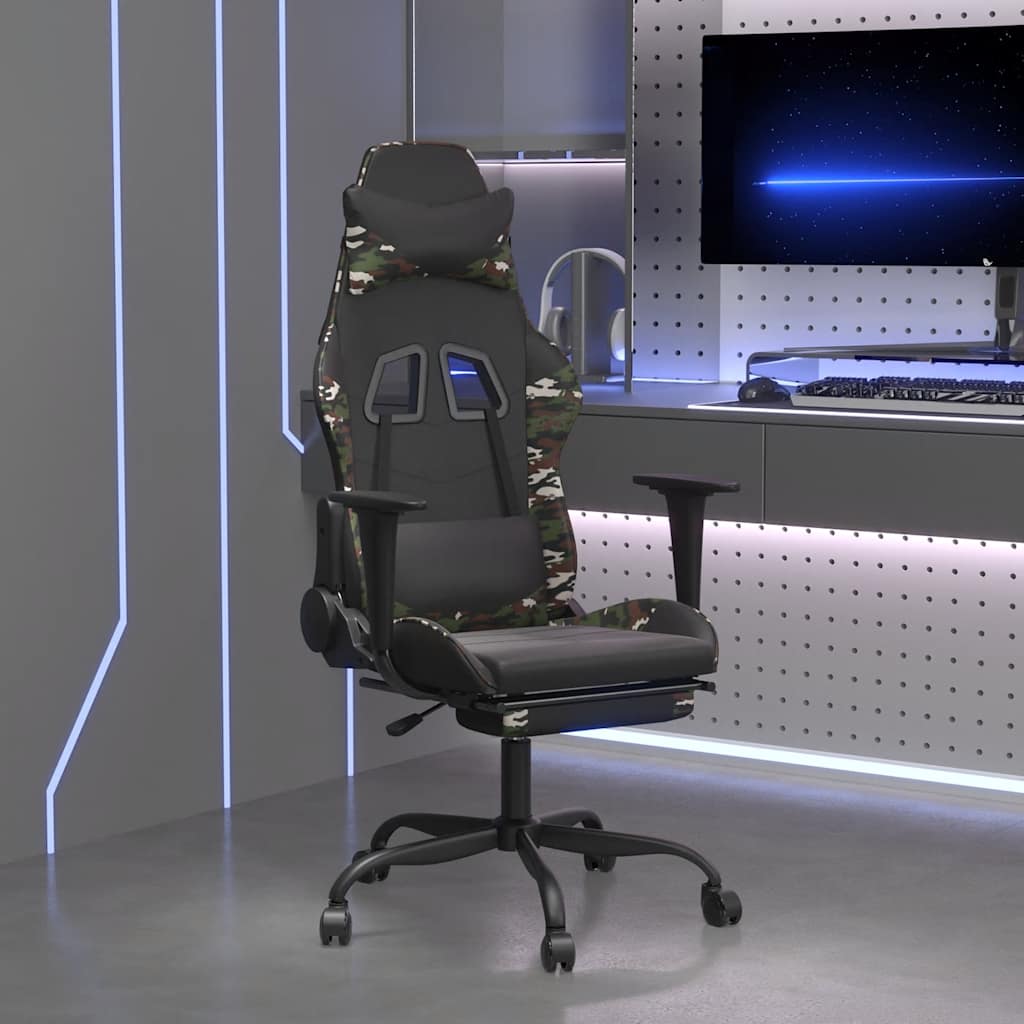 Scaun De Gaming De Masaj, , Piele Ecologică