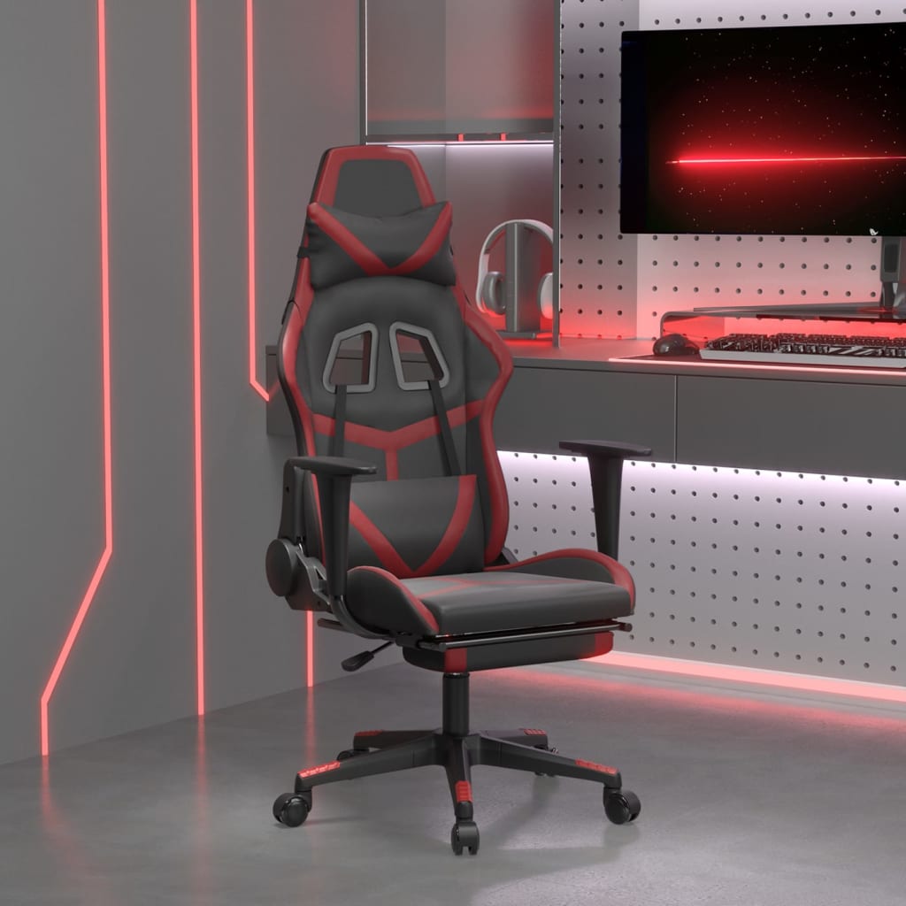 Scaun De Gaming De Masaj, , Piele Ecologică