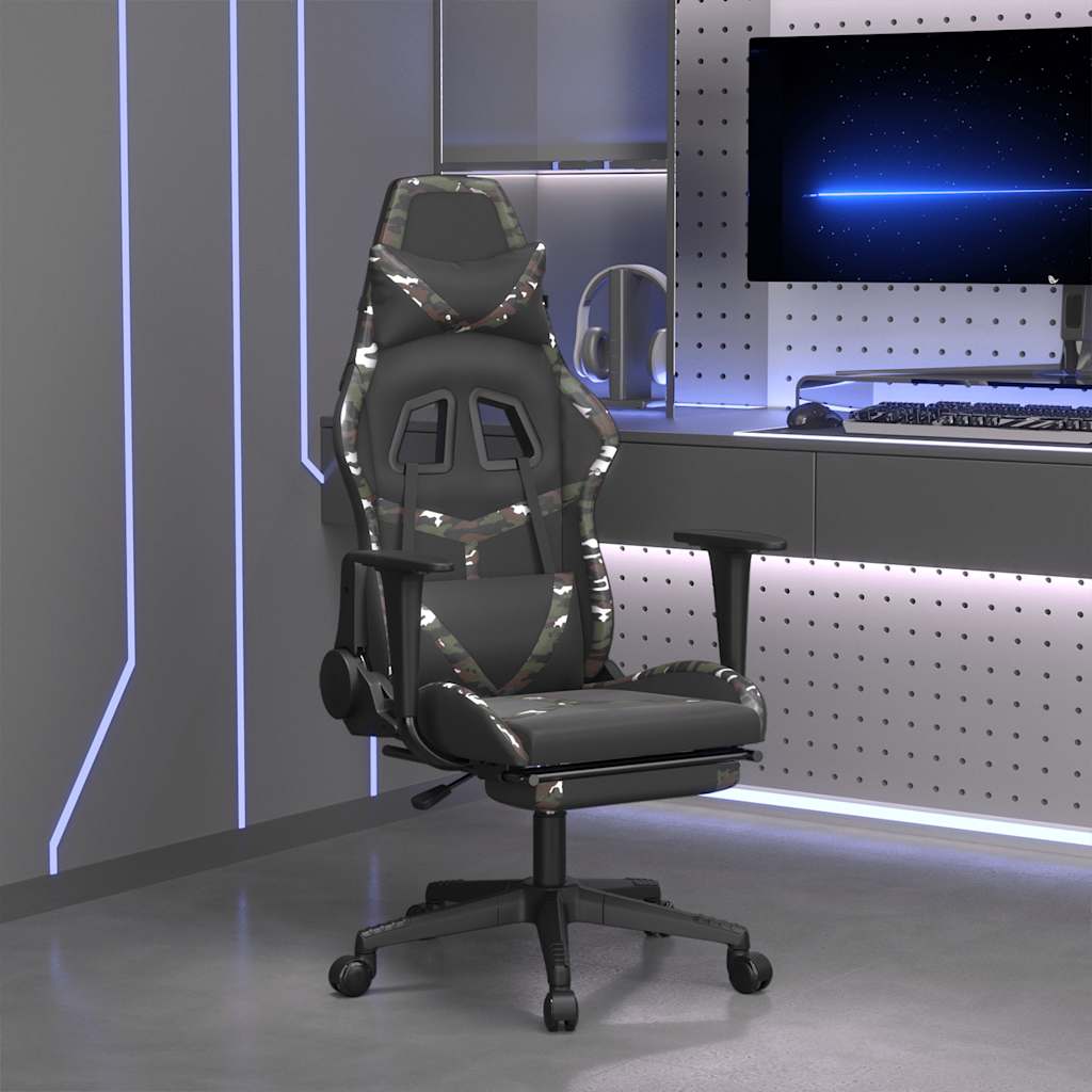 Scaun De Gaming De Masaj, , Piele Ecologică