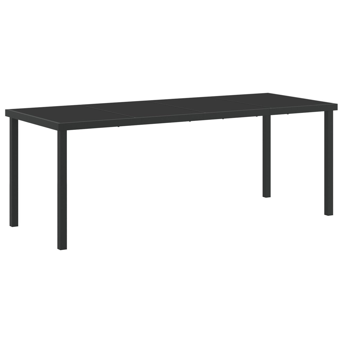 Masă De Grădină Neagră 200X80X73 Cm Sticlă Întărită