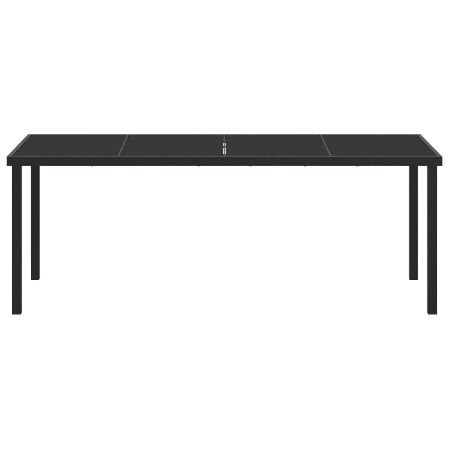 Masă De Grădină Neagră 200X80X73 Cm Sticlă Întărită