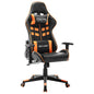 Scaun Gaming Cu Suport Picioare, Negru/Oranj, Piele Ecologică