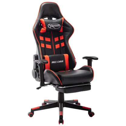 Scaun Gaming Cu Suport Picioare, Negru/Oranj, Piele Ecologică