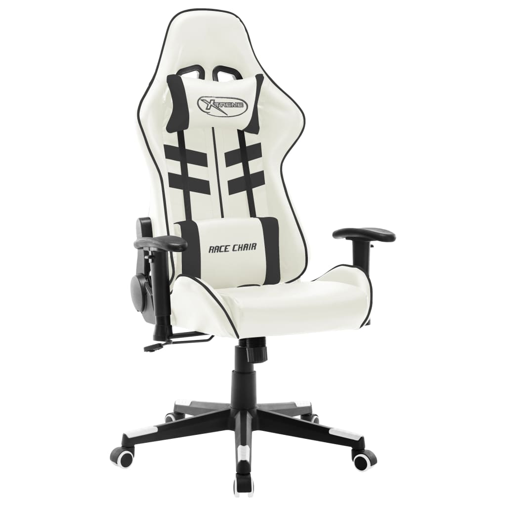 Scaun Gaming Cu Suport Picioare, Negru/Oranj, Piele Ecologică