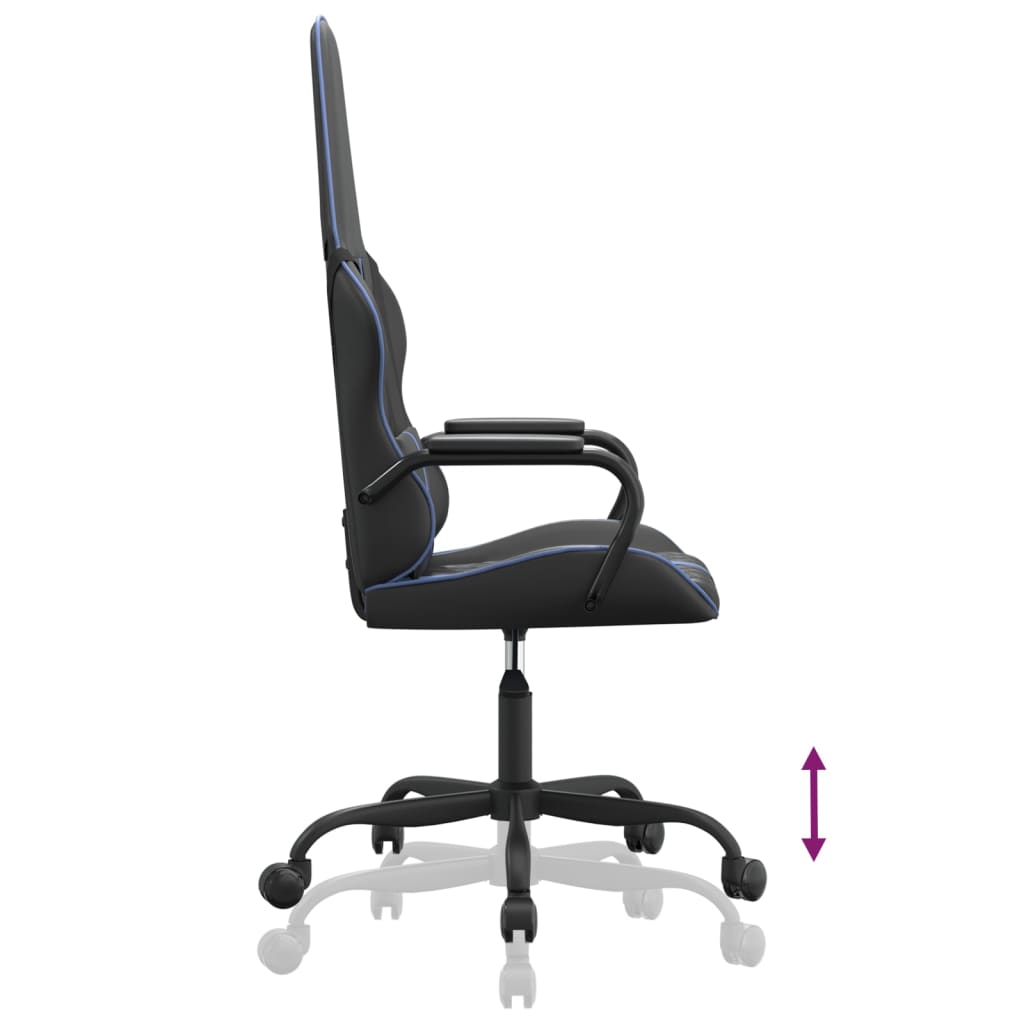 Scaun De Gaming De Masaj, Negru Și , Piele Ecologică