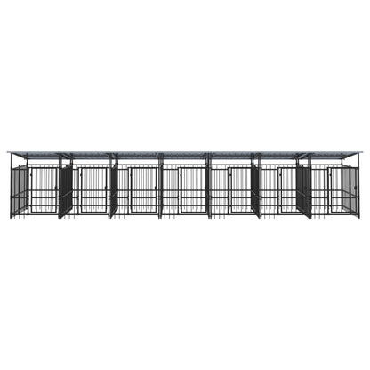Padoc Pentru Câini De Exterior Cu Acoperiș, 13,14 M², Oțel