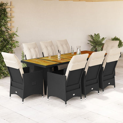 Set Bistro De Grădină Cu Perne, 11 Piese, , Poliratan
