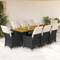 Set Bistro De Grădină Cu Perne, 11 Piese, , Poliratan