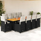Set Bistro De Grădină Cu Perne, 11 Piese, , Poliratan