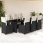 Set Bistro De Grădină Cu Perne, 11 Piese, , Poliratan
