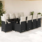 Set Bistro De Grădină Cu Perne, 11 Piese, , Poliratan
