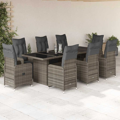 Set Bistro De Grădină Cu Perne, 11 Piese, , Poliratan