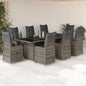 Set Bistro De Grădină Cu Perne, 11 Piese, , Poliratan
