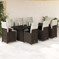 Set Bistro De Grădină Cu Perne, 11 Piese, , Poliratan