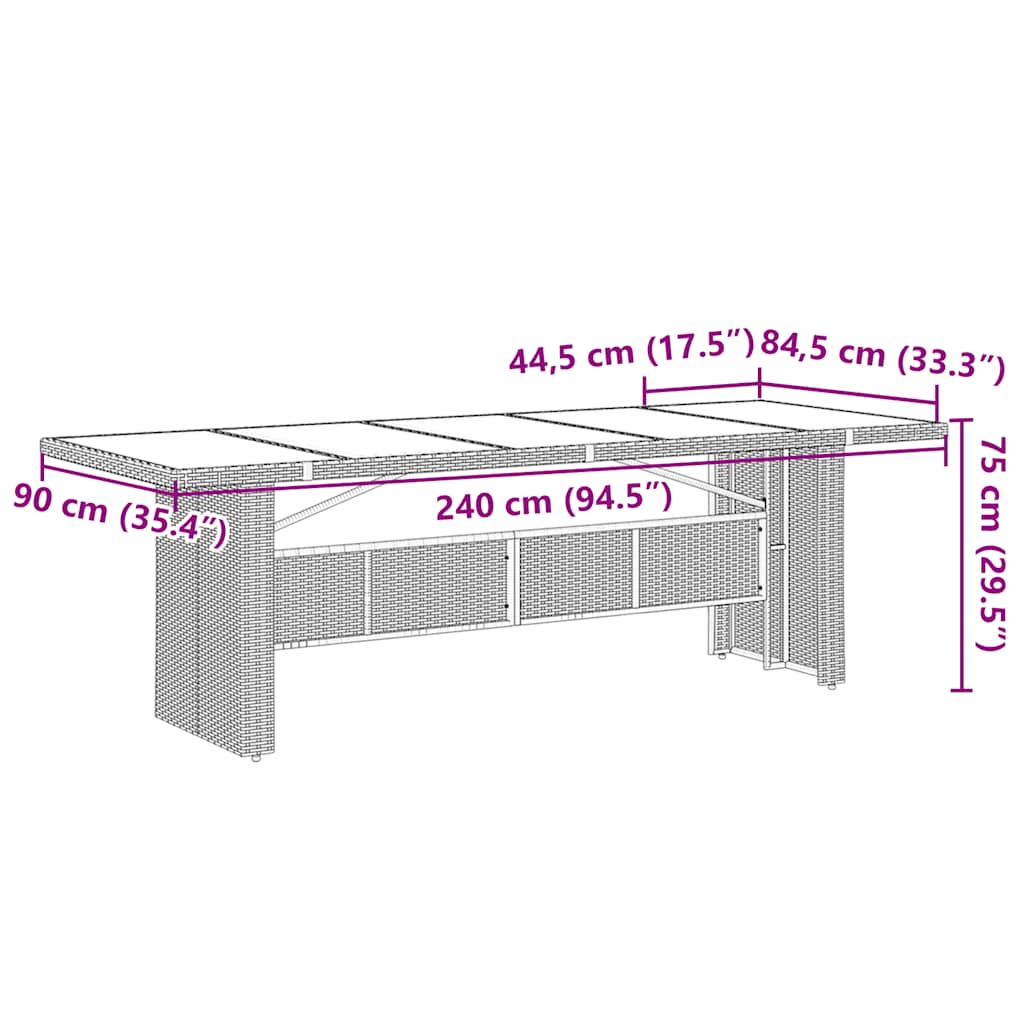 Set Bistro De Grădină Cu Perne, 11 Piese, , Poliratan