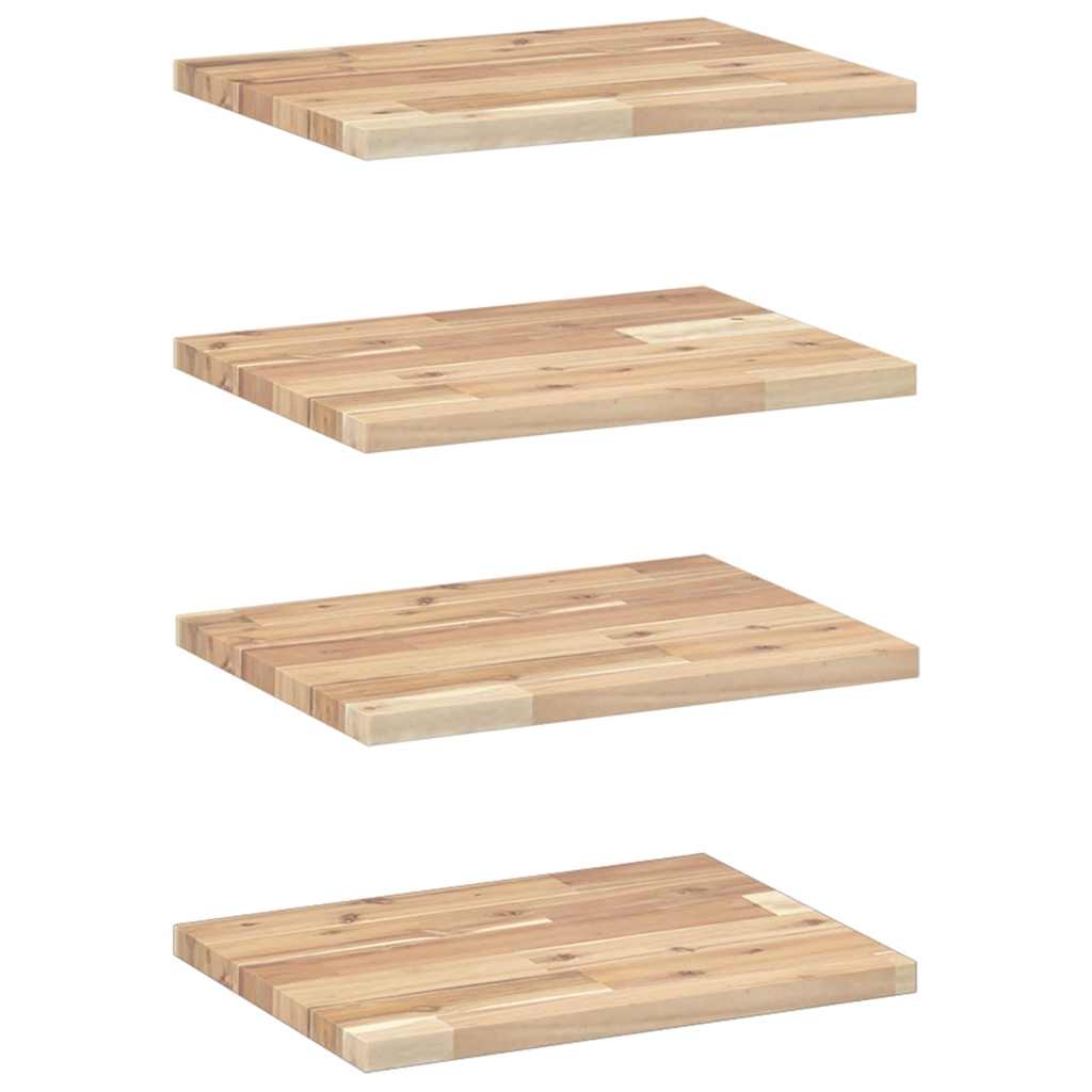 Rafturi Plutitoare 4 Buc. Lemn Masiv Acacia Netratat Natural