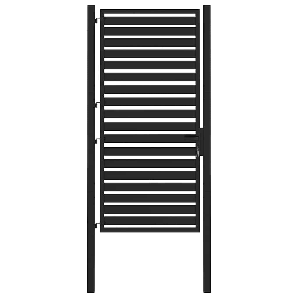 Poarta De Gradina Incuiata Neagra Aluminiu