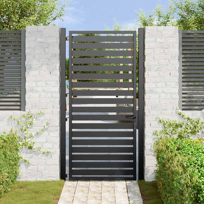 Poarta De Gradina Incuiata Neagra Aluminiu