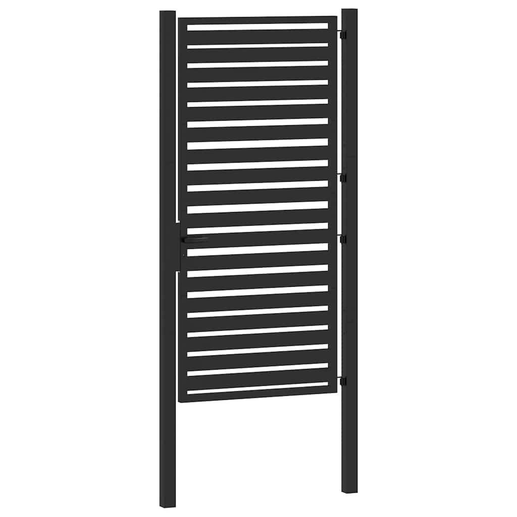 Poarta De Gradina Incuiata Neagra Aluminiu