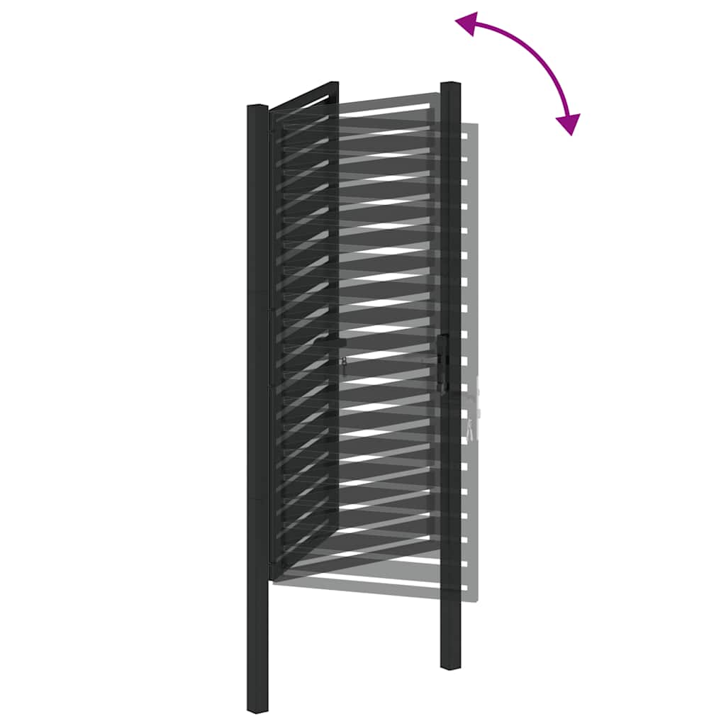Poarta De Gradina Incuiata Neagra Aluminiu