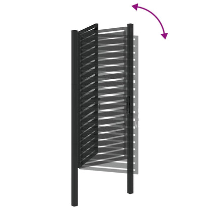 Poarta De Gradina Incuiata Neagra Aluminiu