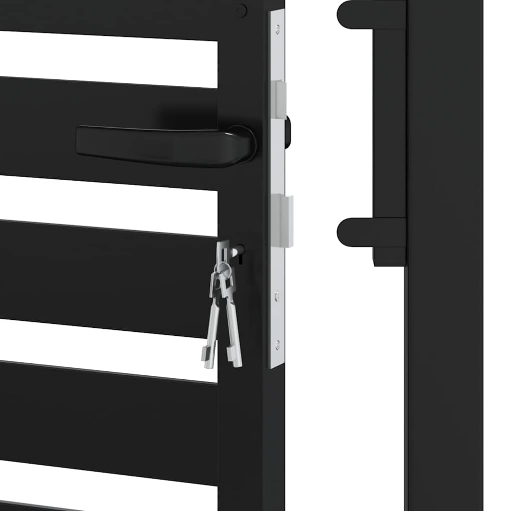 Poarta De Gradina Incuiata Neagra Aluminiu