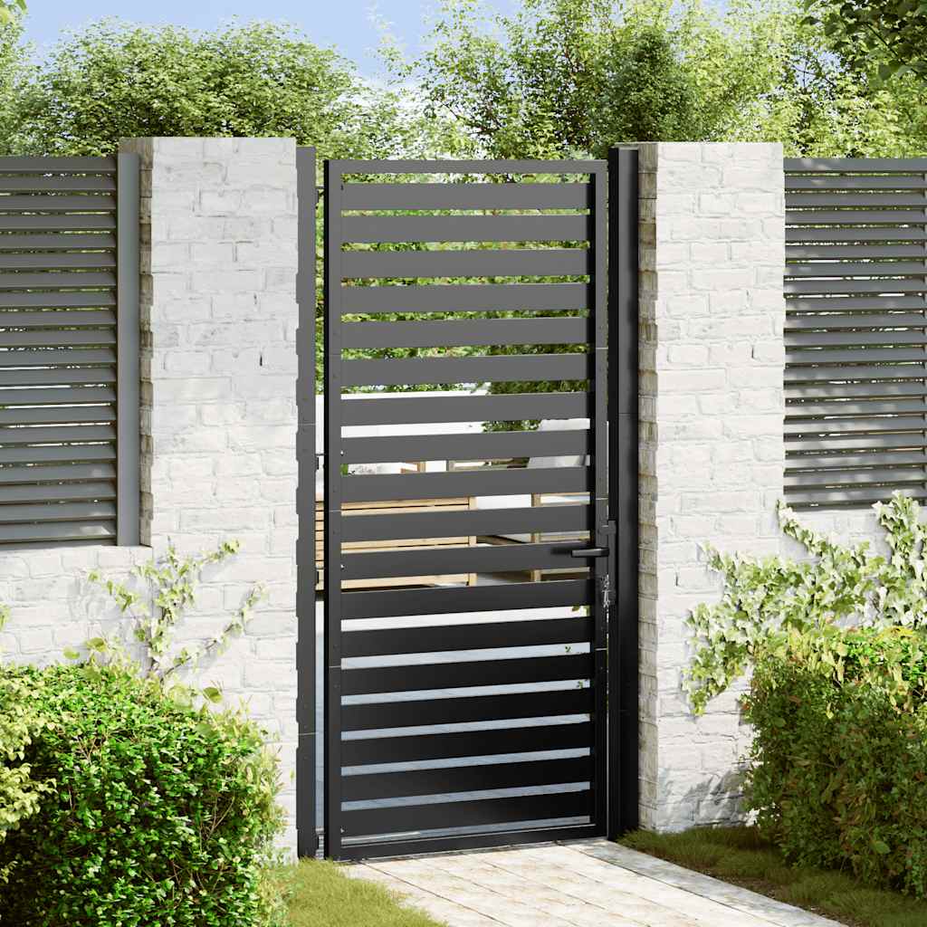 Poarta De Gradina Incuiata Neagra Aluminiu
