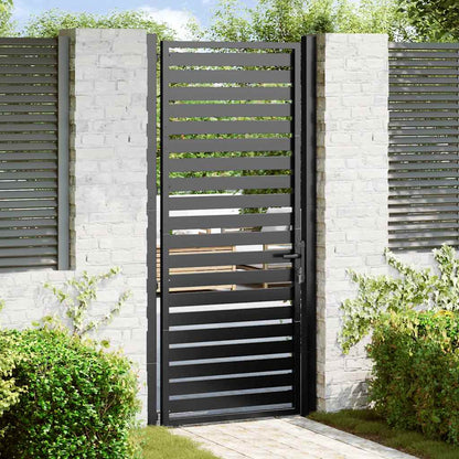 Poarta De Gradina Incuiata Neagra Aluminiu