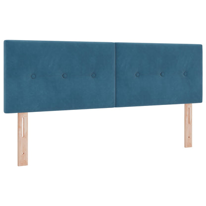 Pat Box Spring Cu Saltea Albastru Întunecat 160X200 Cm Catifea