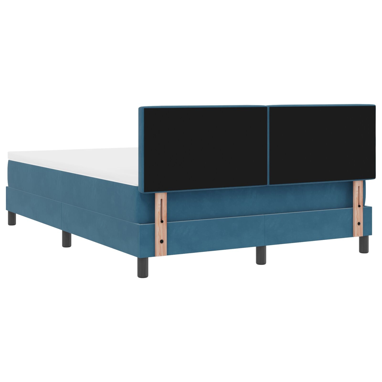 Pat Box Spring Cu Saltea Albastru Întunecat 160X200 Cm Catifea