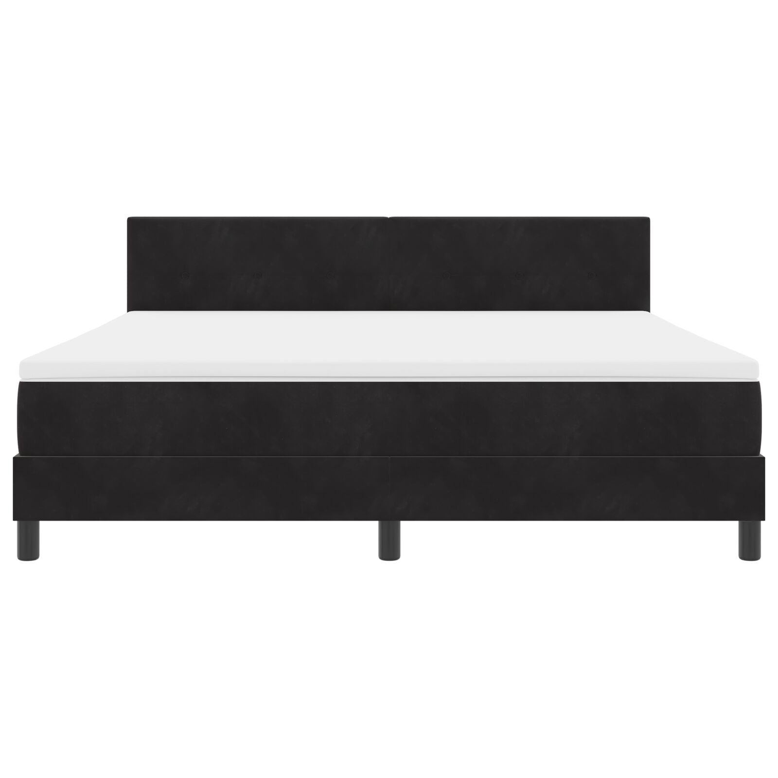 Pat Cu Saltea Tip Box Spring Negru Super King Catifea