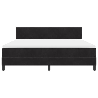 Pat Cu Saltea Tip Box Spring Negru Super King Catifea