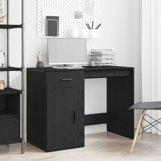 Birou  Negru Stejar 100X49X75 Cm Lemn Prelucrat
