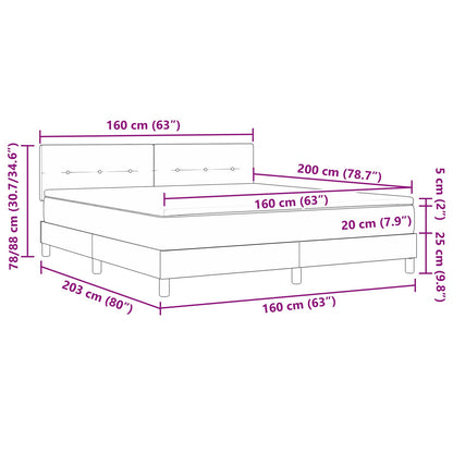 Pat Box Spring Cu Saltea Albastru Întunecat 160X200 Cm Catifea