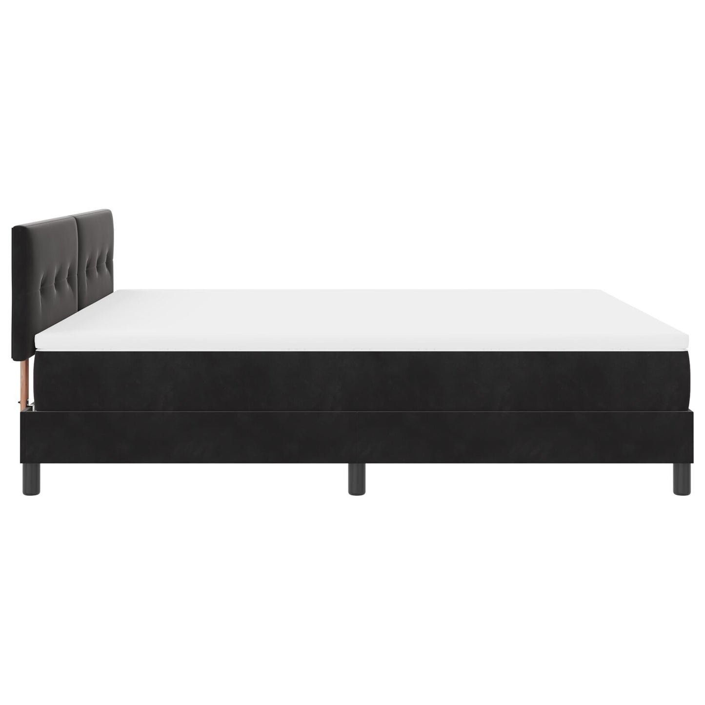 Pat Cu Saltea Tip Box Spring Negru Super King Catifea