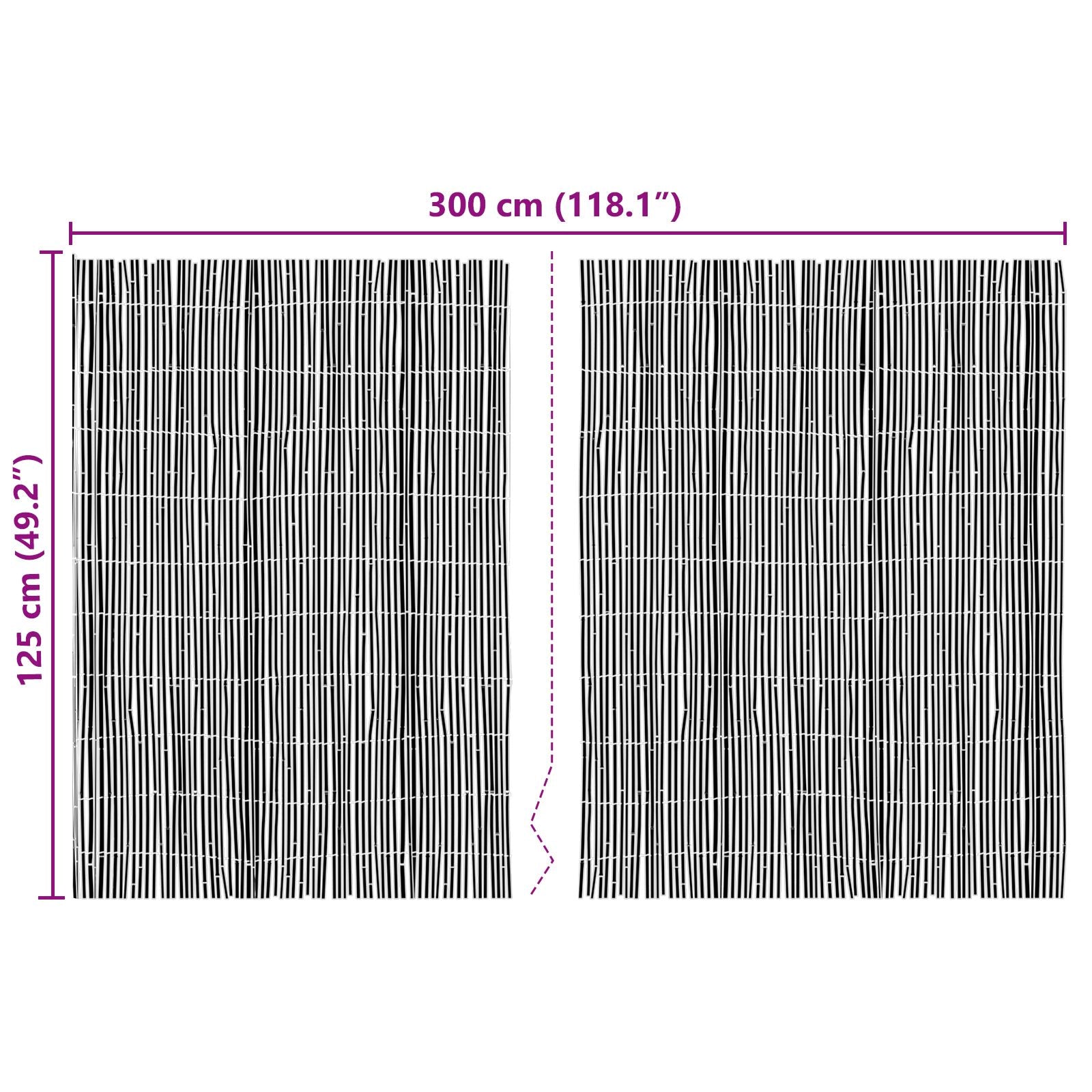 Gard Din Bambus 300X125 Cm