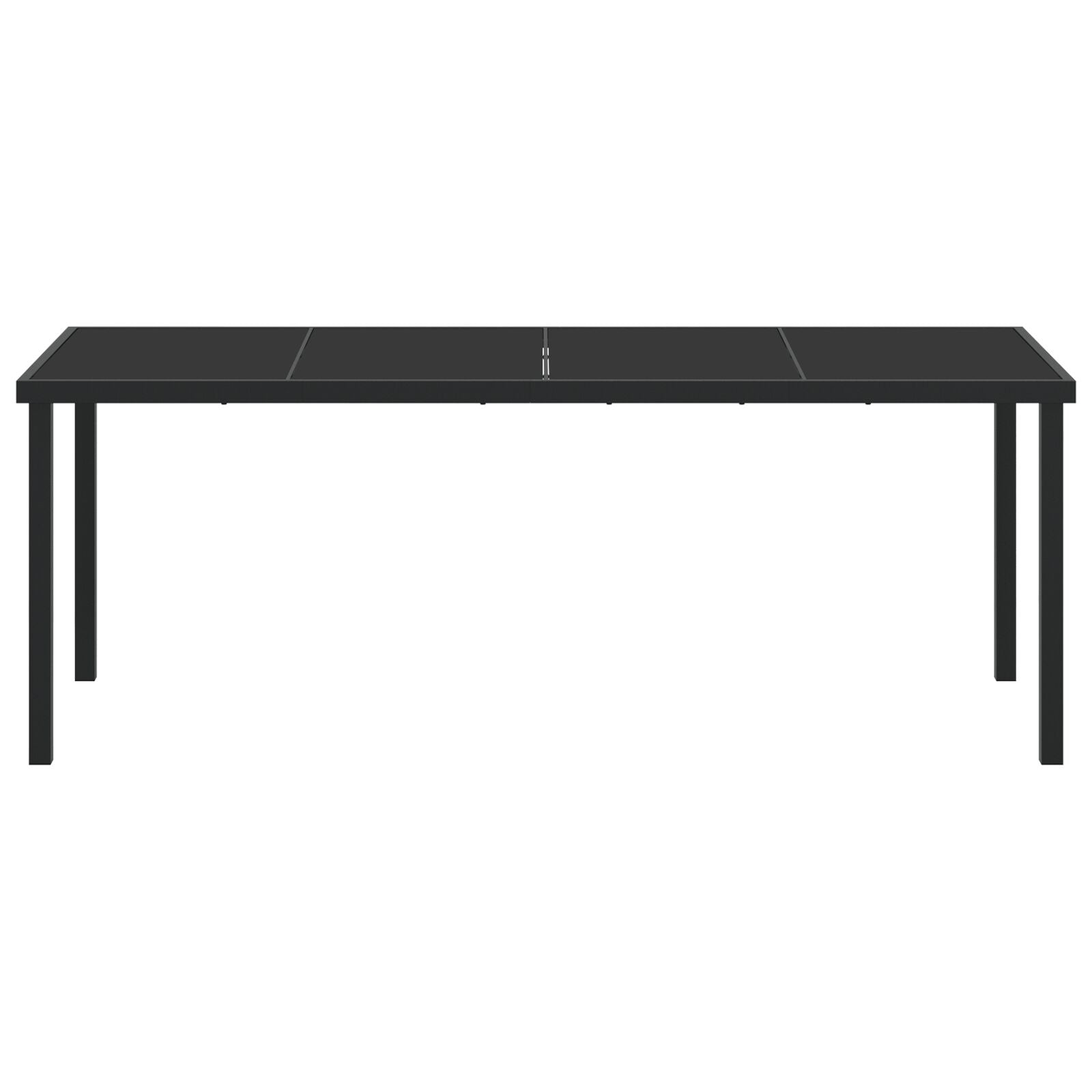 Masă De Grădină  Neagră 200X80X73 Cm Sticlă Întărită