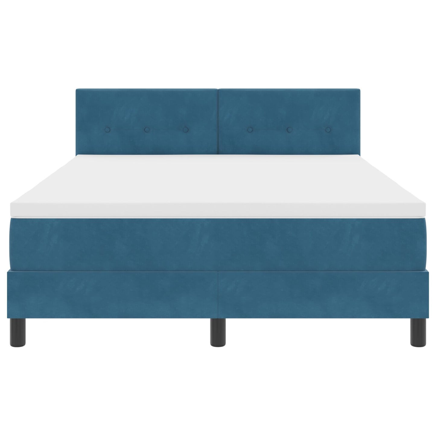 Pat Box Spring Cu Saltea Albastru Întunecat 160X200 Cm Catifea