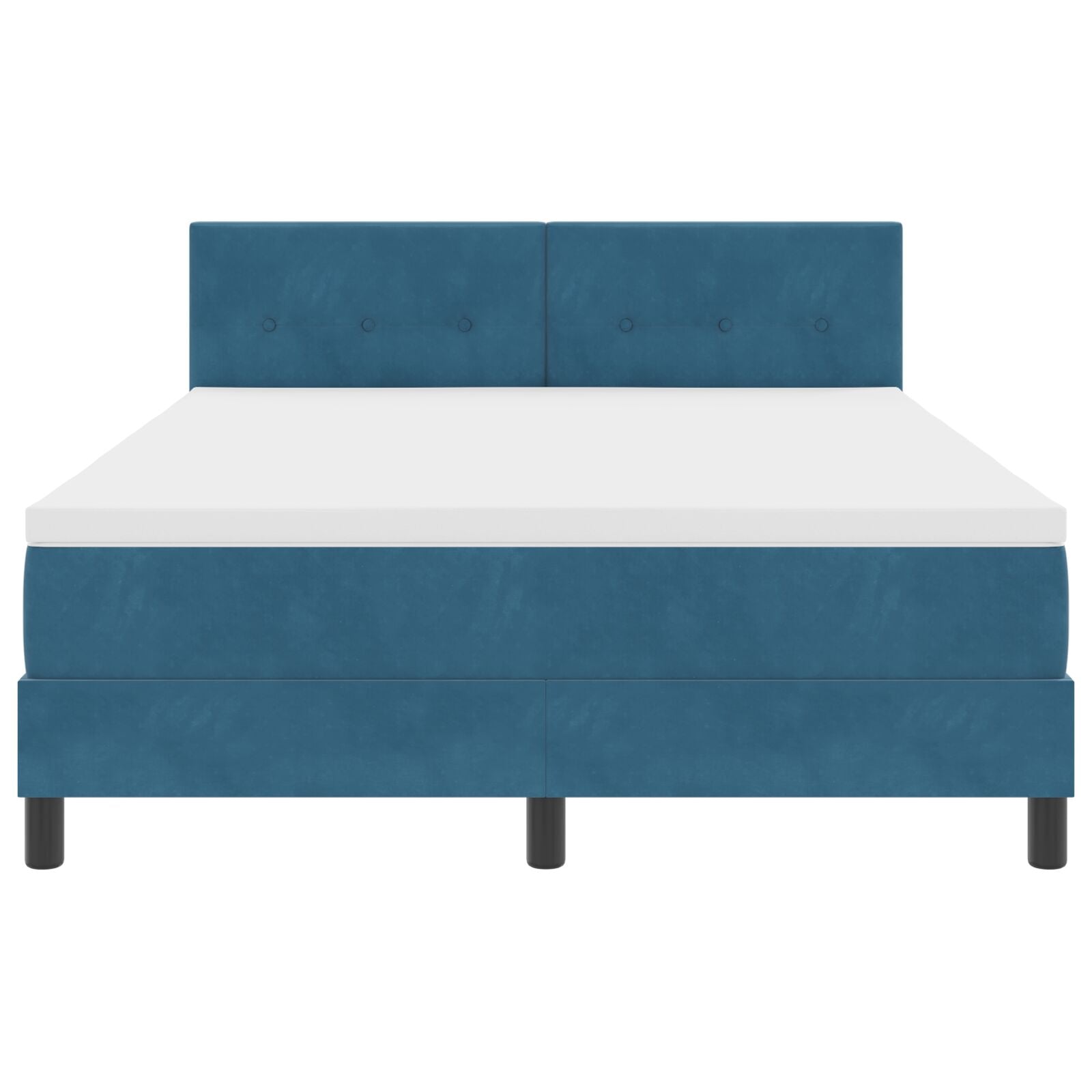 Pat Box Spring Cu Saltea Albastru Întunecat 160X200 Cm Catifea