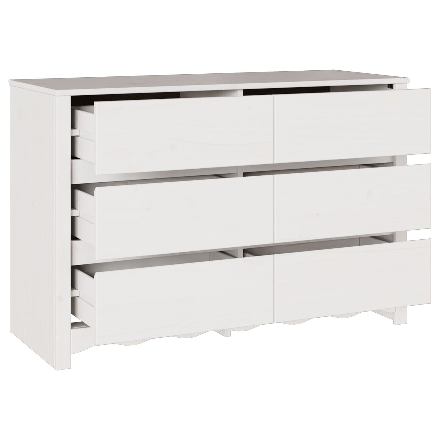 Comodă  &quot;&quot;Drammen&quot;&quot; Alb 111X43X73,5 Cm Lemn Masiv Pin