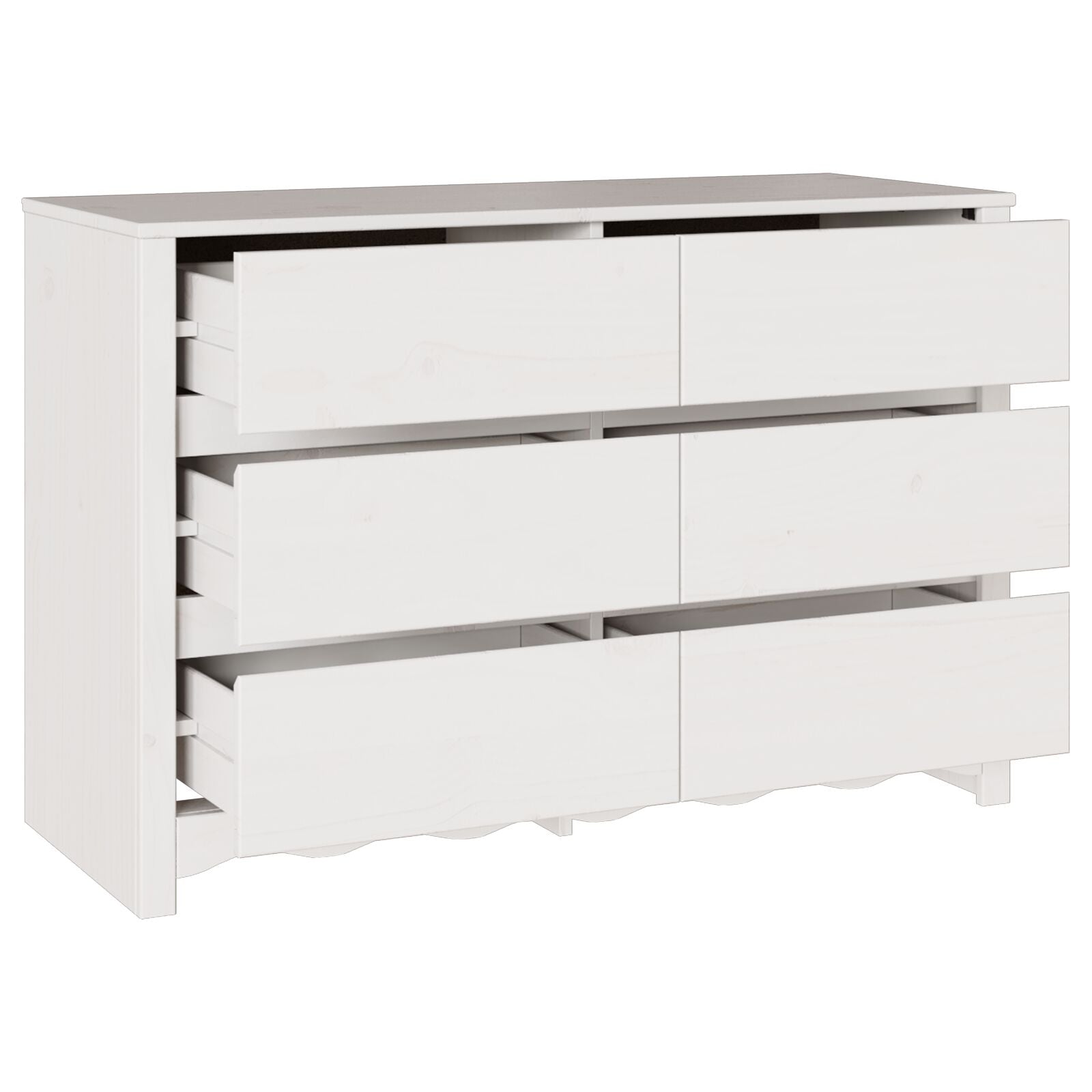 Comodă  &quot;&quot;Drammen&quot;&quot; Alb 111X43X73,5 Cm Lemn Masiv Pin